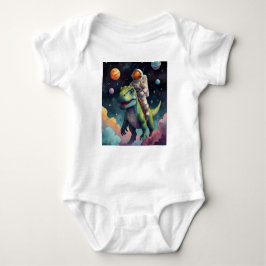 Body Para Bebê Astronaut on Dino in Space