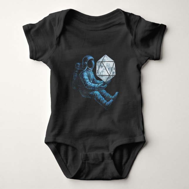 Body Para Bebê Astronauta com Dados da Lua (Frente)