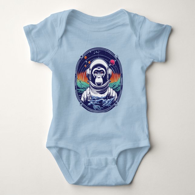 Body Para Bebê Astronauta do Macaco Espacial (Frente)