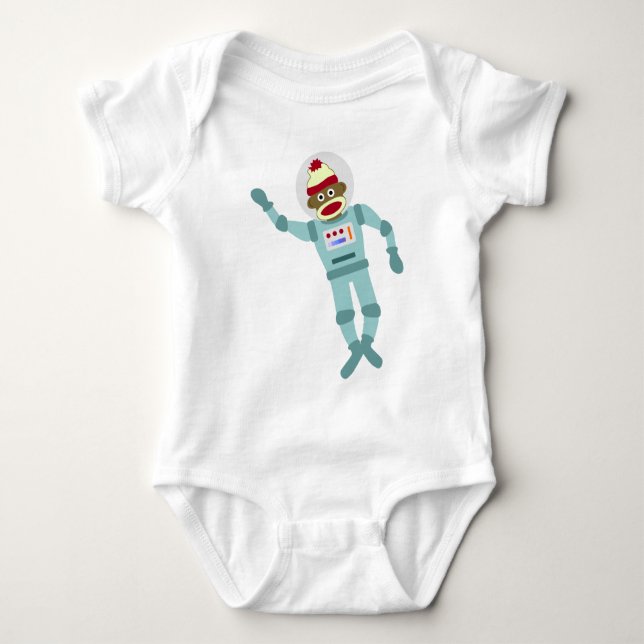 Body Para Bebê Astronauta do Macaco Sock (Frente)