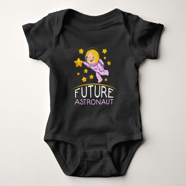 Body Para Bebê Astronauta Futuro Com Planetas Engraçado Presente  (Frente)