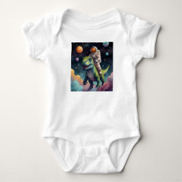 Body Para Bebê Astronauta no Dino no Espaço