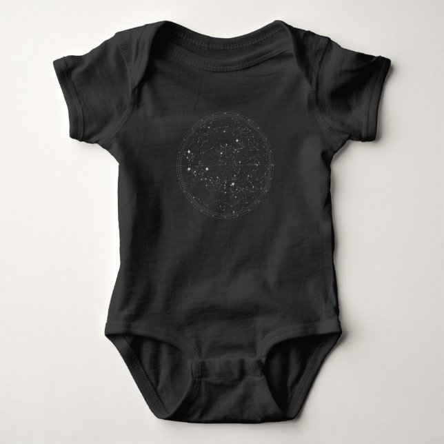 Body Para Bebê Astronomia Sky Map Stars Constelação de Horóscopo (Frente)