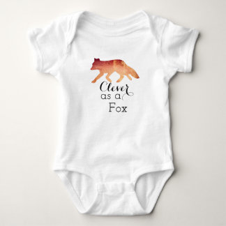 Body Para Bebê Astuto como uma Raposa Tipográfica Aquarela