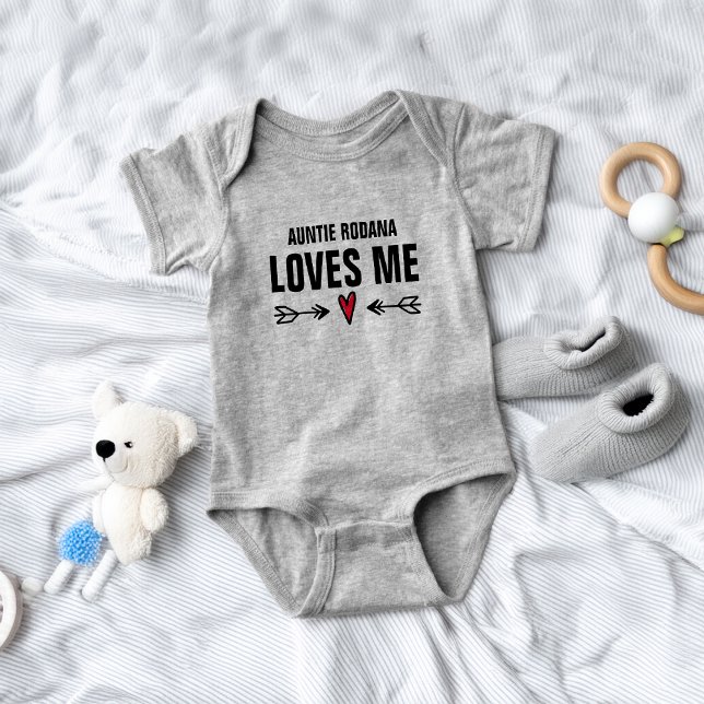 Body Para Bebê Atitie Name Me ama (Auntie Name Loves Me Baby Bodysuit)