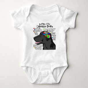 Body Para Bebê Atlas preto do cérebro de Labrador