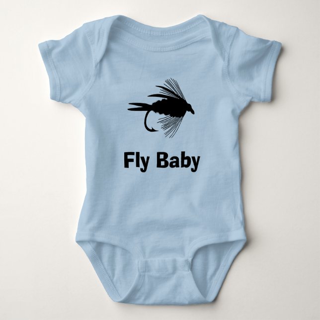 Body Para Bebê Atração da pesca com mosca a personalizar (Frente)