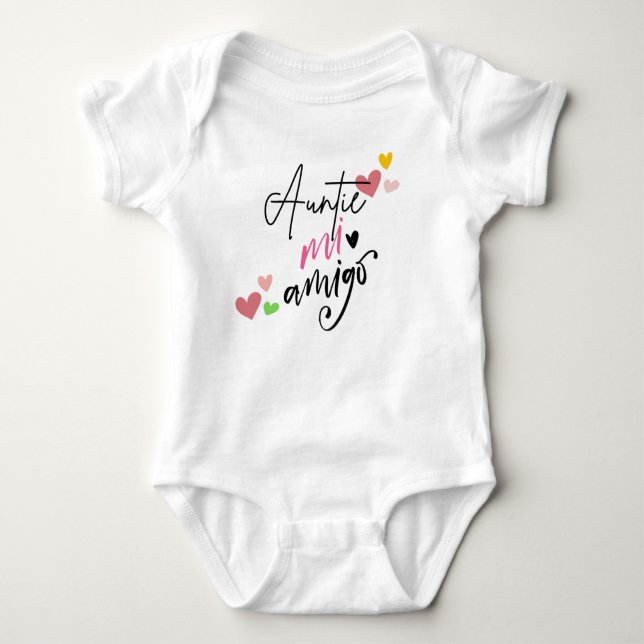Body Para Bebê Auntie mi amigo baby clothes gift  (Frente)