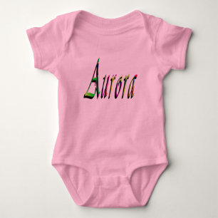 Body Para Bebê Aurora Girls Name Logo, Baby Bodycase