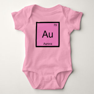 Body Para Bebê Aurora Name Chemistry Elemento de Química Mesa Pe