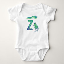 Aurora Zebra Letra Z Personalizável Luzes do Norte
