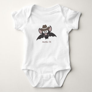 Body Para Bebê Austin Texas Cute Cartoon Cowboy Bat