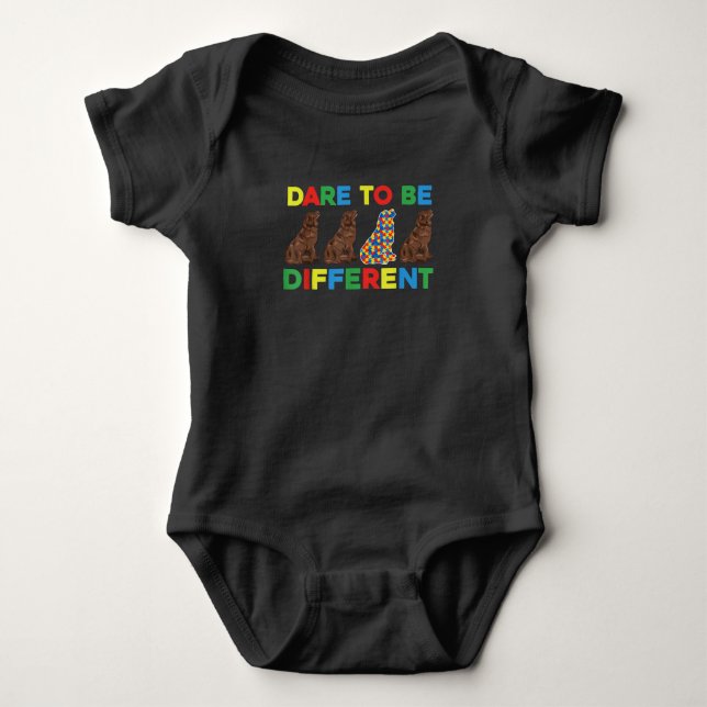 Body Para Bebê Autism Newfound Dog Pai E Cachorro Mãe (Frente)