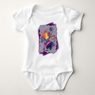 Body Para Bebê Autumn Leaves em Lilac com Roxo