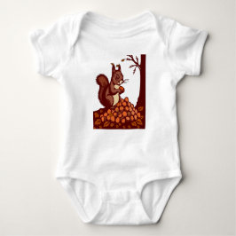 Body Para Bebê 🐿️ Autumn Squirrel Baby Bodysuit Front & Back