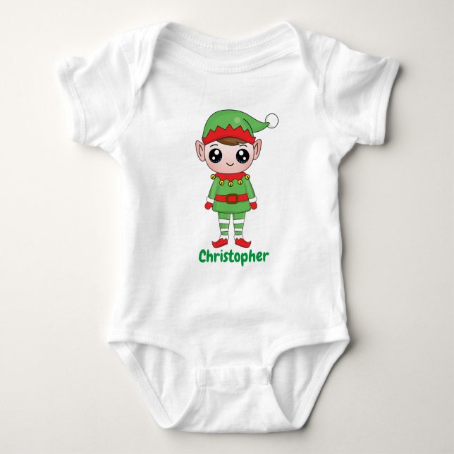 Body Para Bebê Auxiliar de Papais noeis 🎄 com nome personalizado (Frente)