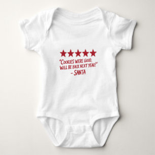 Body Para Bebê Avaliação 5 Estrelas do Papai Noel - Design de Nat