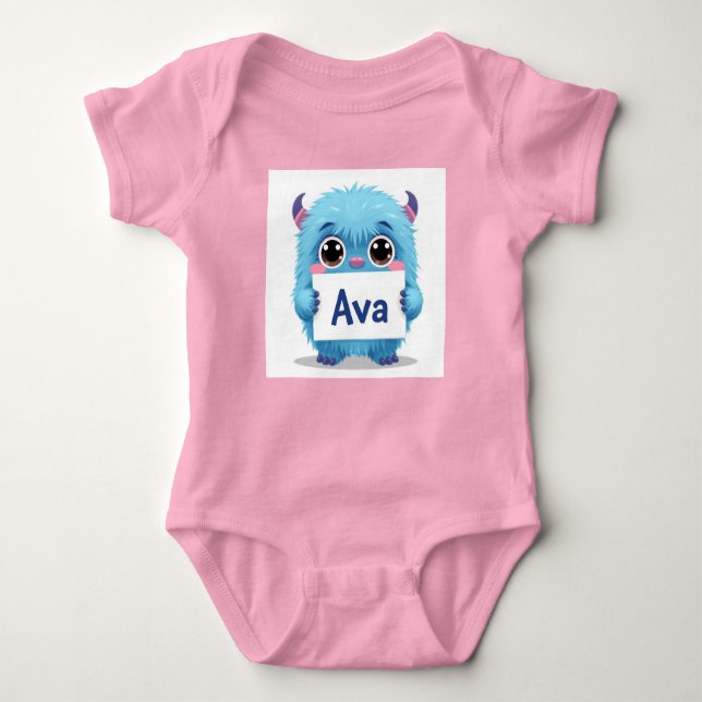 Body Para Bebê Ava's Blue Buddy (Frente)