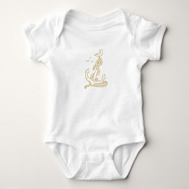 Body Para Bebê Ave Âncora (Frente)