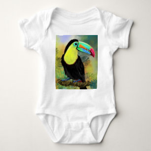 Body Para Bebê Ave Tropical Toco Toucan Exótica - Pintura Migrada