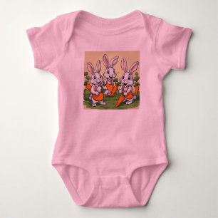 Body Para Bebê Aventura Bunny Garden Fatos de cama para crianças