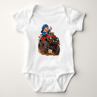 Body Para Bebê Aventura do Caminhão Monstro Vermelho – Roupa de B