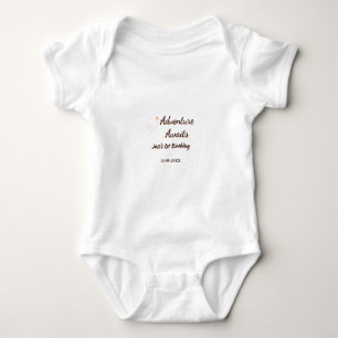 Body Para Bebê Aventura espera 1º aniversário nome data planejado