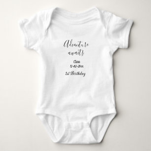 Body Para Bebê Aventura espera feliz aniversário de 1 ano nome da