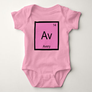 Body Para Bebê Avery Name Chemistry Elemento Periódico Mesa