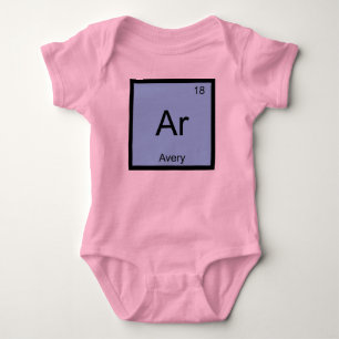 Body Para Bebê Avery Nome Química Elemento Tabela Periódica