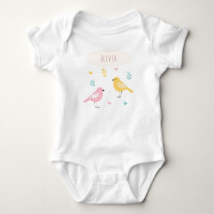 Body Para Bebê Aves Scandi Caprichosas Personalizadas Fofas