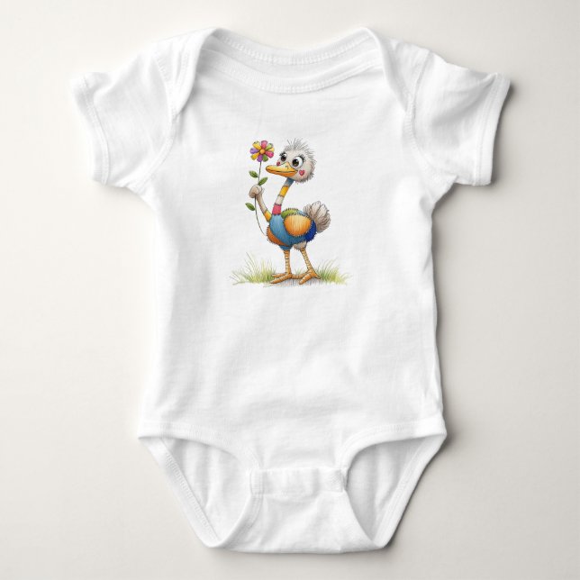 Body Para Bebê Avestruz Fofa (Frente)