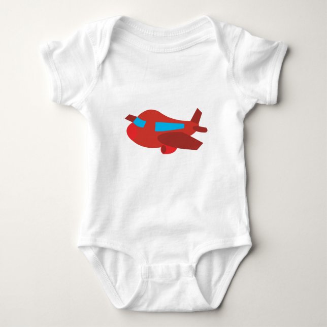 Body Para Bebê Avião Vermelho e Azul (Frente)