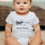Body Para Bebê Avião Vintage Aquarela Bebê<br><div class="desc">Vintage Airplane Watercolor Baby Bodycase. Personalize este design personalizado com o nome do seu bebê.</div>