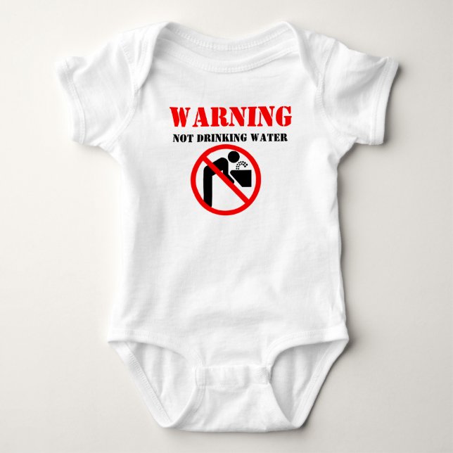 Body Para Bebê Aviso NÃO Água Bebendo (Frente)