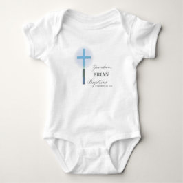 Body Para Bebê Avô Baptism Blue Lace Personalizado