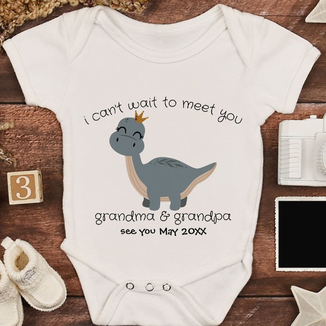 Body Para Bebê Avô Bebê Anunciando Boho Dinossaur (Criador carregado)
