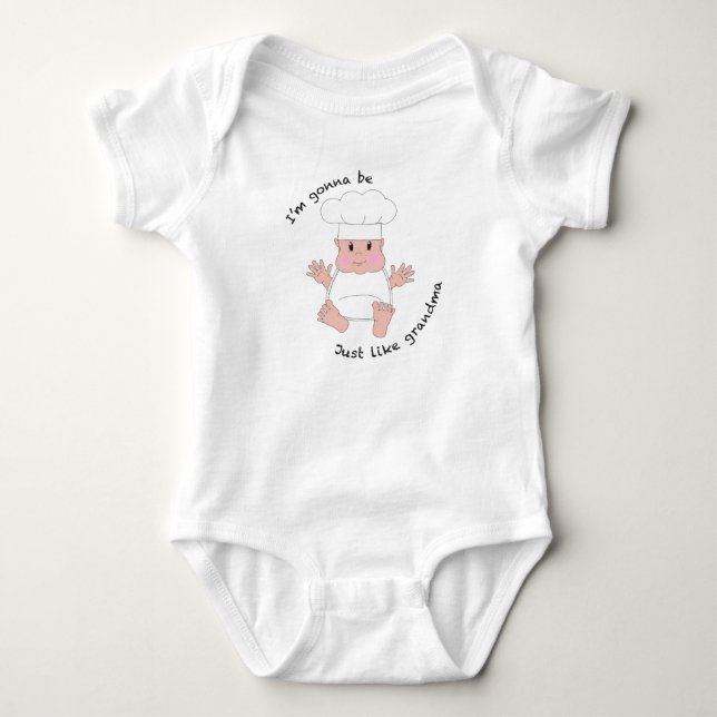 Body Para Bebê Avó de chef (Frente)