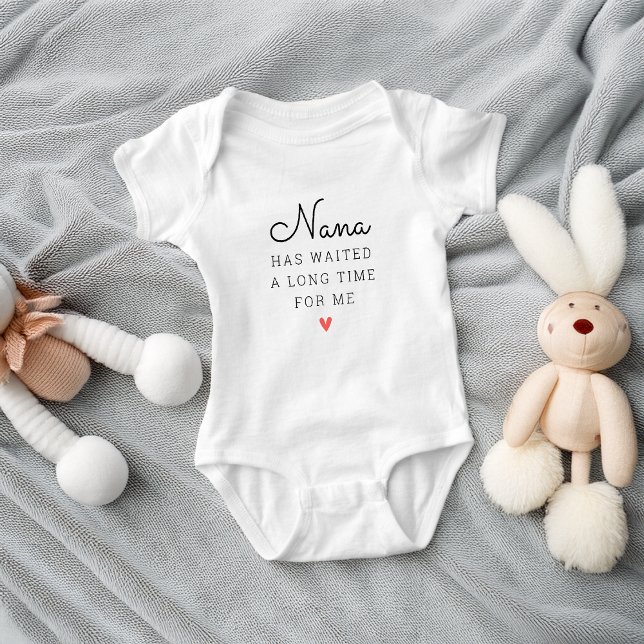 Body Para Bebê Avó Engraçada Esperou por Muito Tempo (Funny Grandma Has Waited a Long Time Baby Bodysuit)