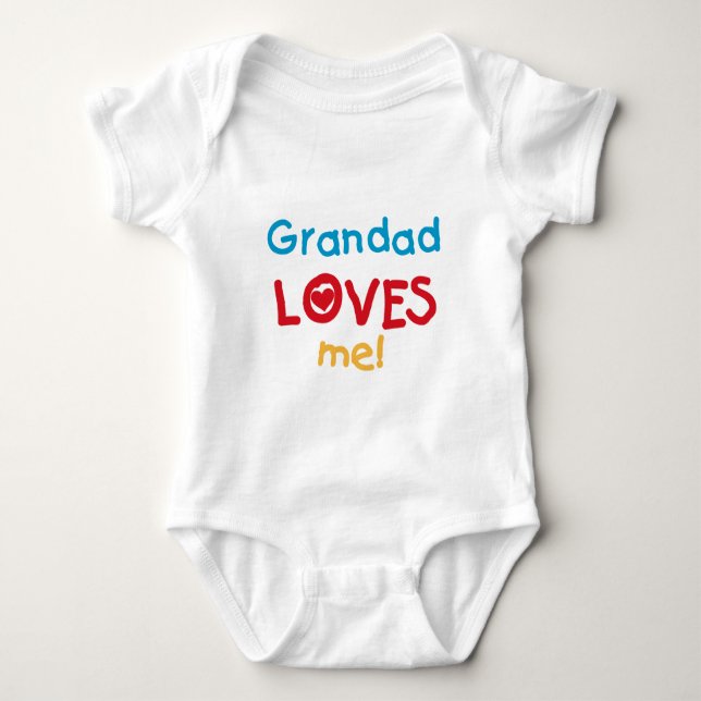 Body Para Bebê Avô me ama T-shirts e presentes (Frente)