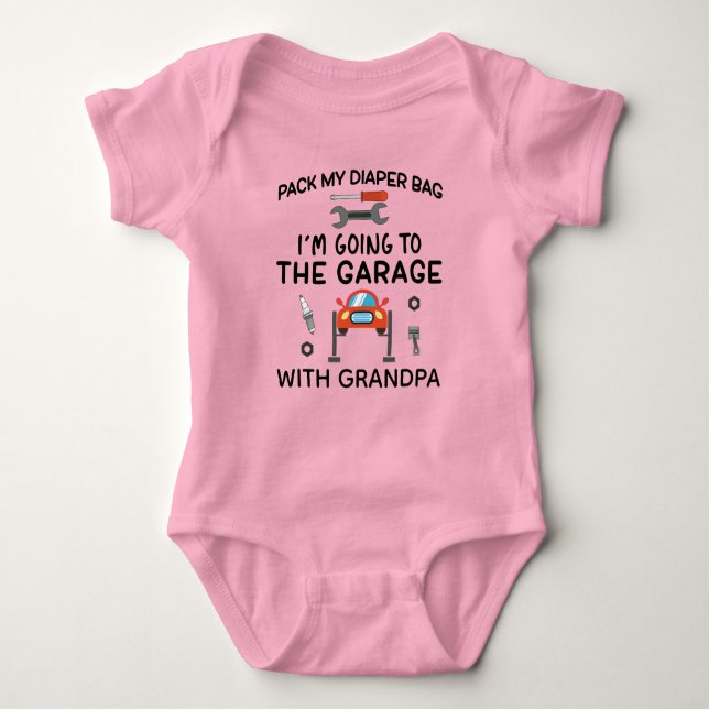 Body Para Bebê Avô Mecânico Engraçado (Frente)