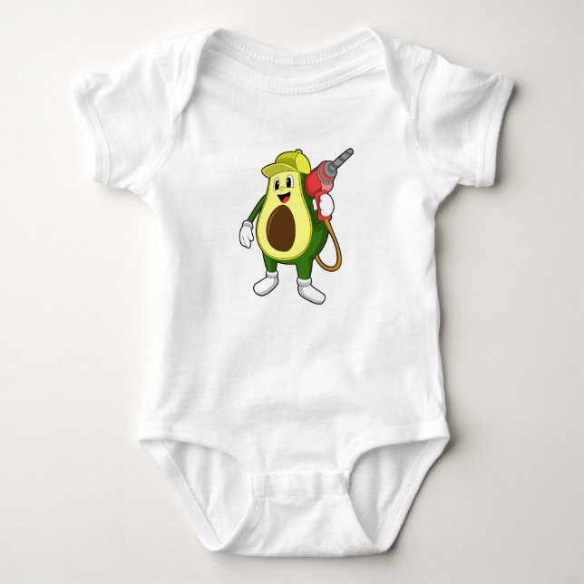 Body Para Bebê Avocado como artesão com Drill (Frente)