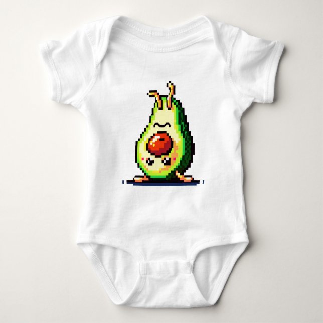 Body Para Bebê Avocado para Baixo - Design Engraçado de Comida de (Frente)