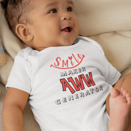Body Para Bebê Aww Bebê Sorriso e Coração
