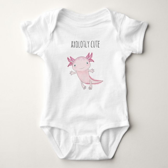 Body Para Bebê Axolotl cor-de-rosa (Frente)
