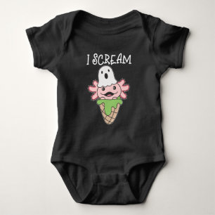 Body Para Bebê Axolotl Halloween Ghost I Gritar Ice Pun