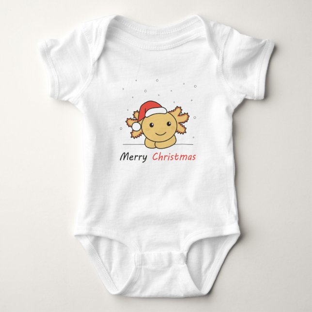 Body Para Bebê Axolotl Natal Neve Animais de inverno Axolots (Frente)