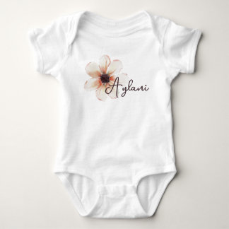 Body Para Bebê Aylani Nome Baby Girls Revela Flor Recém-Nascida