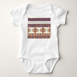 Body Para Bebê Aztec colorido: padrão contínuo vibrante.