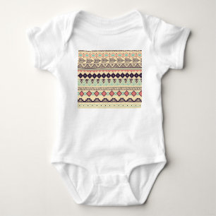 Body Para Bebê Aztec Tribal Stripes: Ilustração Vintage